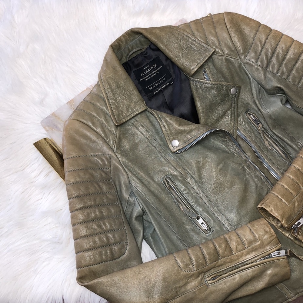 - RARE ALL SAINTS SAIL LEATHER MOTO JACKET